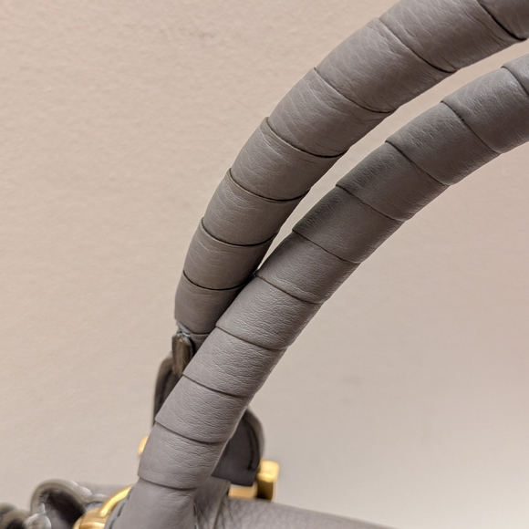 ⚡SOLD⚡NWT Chloé Marcie Satchel Bag in Cashmere Grey Grain Leather - Picture 8 of 16